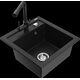 Mexen Vito granīta izlietne, 1 bļoda, ar Duero virtuves jaucējkrānu, melns - 6503-77-671600-70