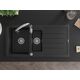 Mexen Andres granīta izlietne 1,5 bļodas ar noteku un Savita virtuves jaucējkrānu, melns - 6515-77-672601-00, 4 image