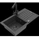 Mexen Pablo granīta izlietne, 1 bļoda, ar noteku un Duero virtuves jaucējkrānu, raibs melns - 6510-76-671600-70-B