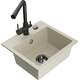 Гранитная мойка Mexen Milo, 1 чаша, со смесителем для кухни Duero, бежевый - 6505-69-671600-70