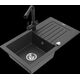 Mexen Pablo granīta izlietne, 1 bļoda, ar noteku un Duero virtuves jaucējkrānu, raibs melns - 6510-76-671600-70