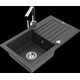 Гранитная мойка Mexen Pablo, 1 чаша, с крылом и кухонным смесителем Rita, крапчатый черный - 6510-76-670300-00