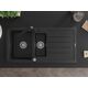 Granīta izlietne Mexen Andres 1,5 bļodas ar noteku un Rita virtuves jaucējkrānu, melns - 6515-77-670300-70, 4 image