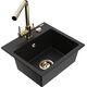 Гранитная мойка Mexen Milo, 1 чаша, со смесителем для кухни Duero, черный - 6505-77-671600-50