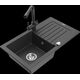 Mexen Pablo granīta izlietne, 1 bļoda, ar noteku un Duero virtuves jaucējkrānu, raibs melns - 6510-76-671600-76