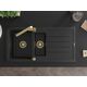 Granīta izlietne Mexen Andres 1,5 bļodas ar noteku un virtuves jaucējkrānu Rita, melna - 6515-77-670300-50, 4 image
