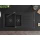 Granīta izlietne Mexen Andres 1,5 bļodas ar noteku un Duero virtuves jaucējkrānu, melns - 6515-77-671600-70-B, 4 image