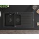 Mexen Andres granīta izlietne, 1,5 bļodas, ar noteku un Carla virtuves jaucējkrānu, melns/sudrabs - 6515-73-670700-70-B, 4 image