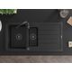 Гранитная мойка Mexen Andres 1,5 чаши со сливом и кухонным смесителем Telma, черный - 6515-77-670200-70-B, изображение 4