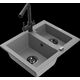 Granīta izlietne Mexen Carlos 1,5 bļodas ar virtuves maisītāju Duero, pelēka - 6518-71-671600-70-B