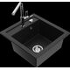 Mexen Vito granīta izlietne, 1 bļoda ar Flora virtuves jaucējkrānu, melna - 6503-77-670401-00
