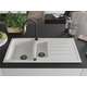 Гранитная мойка Mexen Andres 1,5 чаши со сливом и кухонным смесителем Elia, белый - 6515-20-670101-70, изображение 3