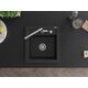 Mexen Vito granīta izlietne, 1 bļoda ar Flora virtuves jaucējkrānu, melna - 6503-77-670401-00, 4 image