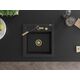 Mexen Vito granīta izlietne, 1 bļoda ar Flora virtuves jaucējkrānu, melna - 6503-77-670401-57-G, 4 image