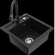 Mexen Vito granīta izlietne, 1 bļoda ar Elia virtuves maisītāju, melna - 6503-77-670101-70