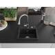 Mexen Milo granīta izlietne, 1 bļoda, ar Elia virtuves jaucējkrānu, melns - 6505-77-670101-00, 3 image