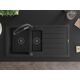 Mexen Andres granīta izlietne, 1,5 bļodas, ar noteku un Duo virtuves jaucējkrānu, melns - 6515-77-671701-70-B, 4 image