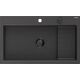 Mexen Omar granīta izlietne, 1 bļoda, 800 x 480 mm, raibs melns, melns sifons - 6520801005-76-B