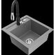 Mexen Vito granīta izlietne, 1 bļoda un Savita virtuves jaucējkrāns, pelēks - 6503-71-672601-70