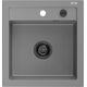 Гранитная мойка Mexen Vito, 1 чаша, 520 x 490 мм, серый, сифон черный - 6503521000-71-B