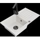 Гранитная мойка Mexen Pablo, 1 чаша, с крылом и кухонным смесителем Rita, белый - 6510-20-670300-70