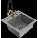 Гранитная мойка Mexen Vito, 1 чаша и кухонный смеситель Duo, серый - 6503-71-671701-57-B
