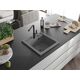 Гранитная мойка Mexen Vito, 1 чаша со смесителем для кухни Flora, серый - 6503-71-670401-70-B, изображение 2