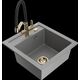 Гранитная мойка Mexen Vito, 1 чаша и кухонный смеситель Duo, серый - 6503-71-671701-57-G