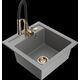 Гранитная мойка Mexen Vito, 1 чаша, со смесителем для кухни Aster, серый - 6503-71-73450-57-G