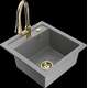 Mexen Vito granīta izlietne, 1 bļoda, ar Elia virtuves jaucējkrānu, pelēka - 6503-71-670101-50