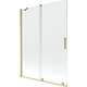 Шторка для ванны Mexen Velar, 2-створчатая раздвижная, 130 x 150 см, прозрачная, матовое золото - 896-130-000-01-55