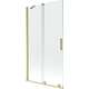 Шторка для ванны Mexen Velar, 2-створчатая раздвижная, 100 x 150 см, прозрачная, матовое золото - 896-100-000-01-55