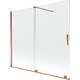Mexen Velar parawan nawannowy 2-skrzydłowy przesuwny 180 x 150 cm, transparent, różowe złoto - 896-180-000-01-60