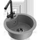 Гранитная мойка Mexen Diego, 1 чаша, со смесителем для кухни Duero, серый - 6512-71-671600-70-B