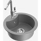 Mexen Diego granīta izlietne, 1 bļoda, ar Flora virtuves jaucējkrānu, pelēka - 6512-71-670401-06