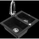 Гранитная мойка Mexen Carlos 1,5 чаши со смесителем для кухни Elia, черный - 6518-77-670101-00
