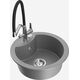 Mexen Diego granīta izlietne, 1 bļoda, ar Duo virtuves jaucējkrānu, pelēka - 6512-71-671701-07