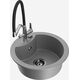 Mexen Diego granīta izlietne, 1 bļoda, ar Duo virtuves jaucējkrānu, pelēks - 6512-71-671701-07-B