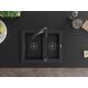 Granīta izlietne Mexen Carlos 1,5 bļodas ar virtuves maisītāju Aster, melna - 6518-77-73450-70-B, 4 image