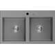 Mexen Hektor granīta izlietne, 2 bļodas, 800 x 480 mm, pelēks, hromēts sifons - 6521802000-71