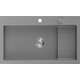 Гранитная мойка Mexen Omar, 1 чаша, 800 x 480 мм, серый, сифон хром - 6520801005-71