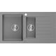Mexen Matias zlewozmywak granitowy 1,5-komorowy z krótkim ociekaczem 900 x 505 mm, szary - 6502901505-71