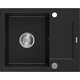 Mexen Enzo zlewozmywak granitowy 1-komorowy z krótkim ociekaczem 576 x 465 mm, czarny - 6506571005-77