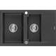 Mexen Gaspar zlewozmywak granitowy 1,5-komorowy z krótkim ociekaczem 737 x 475 mm, czarny nakrapiany - 6507731505-76