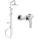 Mexen Erik zestaw prysznicowy natynkowy z deszczownicą i baterią prysznicową Caro, chrom - 746640205-00