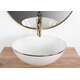 Rea Sanitary Umywalka Ceramiczna Nablatowa Stella biała ze złotym rantem, 5 image