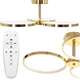 Toolight Lampa Sufitowa Wisząca LED APP993-c Gold + Pilot