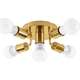 Toolight Lampa Sufitowa Reflektor Metalowa Gold APP708-5c