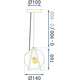 Toolight Lampa wisząca APP1088-1CP GOLD WHITE, 7 image