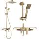 Rea Sanitary Zestaw  Natryskowy REA Bravo Złoty Szczotkowany